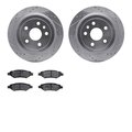 Dynamic Friction Co 7302-46044, Rotors-Drilled and Slotted-Silver with 3000 Series Ceramic Brake Pads, Zinc Coated 7302-46044